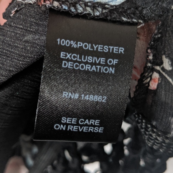 Torrid Black Floral Fringe Kimono Boho Festival - Picture 7 of 9